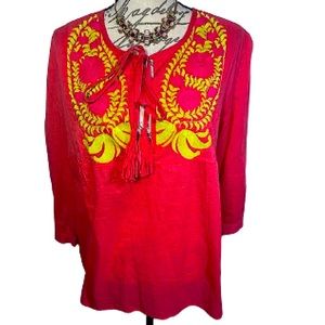 RAGA Boho Style Tassel Top Coral Large